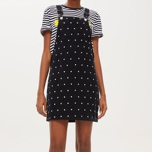 TOPSHOP POLKA DOT OVERALL DRESS